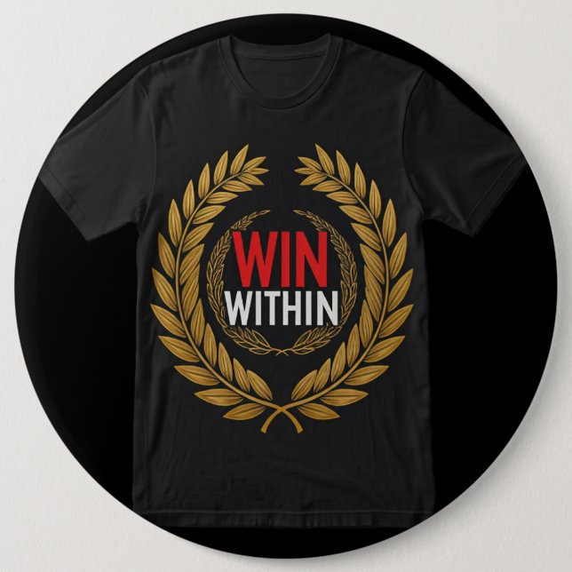 Chapa Redonda De 15 Cm "Ganar dentro". (Anverso)