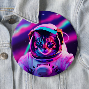 Chapa Redonda De 15 Cm gato astronauta