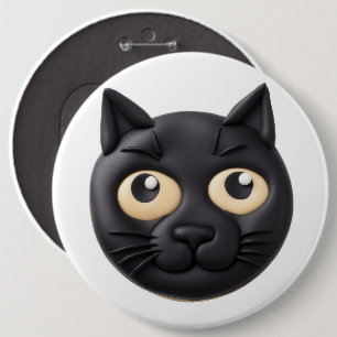 Chapa Redonda De 15 Cm Gato Negro 3D Inspirado