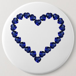 Chapa Redonda De 15 Cm Gemstone Sapphire Blue Heart