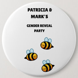 Chapa Redonda De 15 Cm Gender Reveal Bee Party