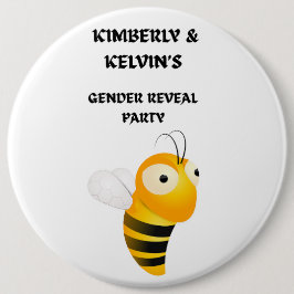Chapa Redonda De 15 Cm Gender Reveal Bee Party