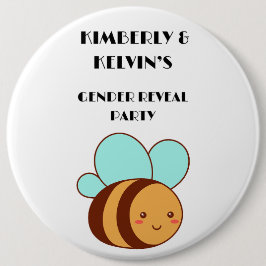 Chapa Redonda De 15 Cm Gender Reveal Bee Party