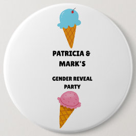 Chapa Redonda De 15 Cm Gender Reveal Ice Cream Party