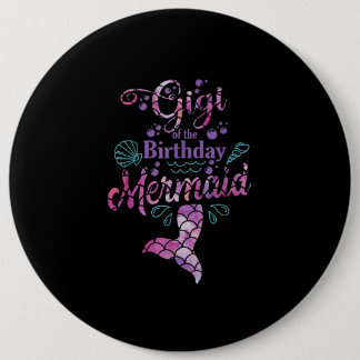 Chapa Redonda De 15 Cm Gigi De La Sirenita De Cumpleaños