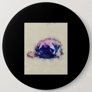 Chapa Redonda De 15 Cm Gira de los amantes del pug pippy Sketch Pug Dog