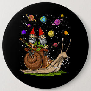 Chapa Redonda De 15 Cm Gnomes montando caracol