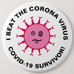 Chapa Redonda De 15 Cm Golpeo Al Sobreviviente Del Virus Corona Covid-19