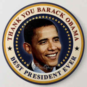 Chapa Redonda De 15 Cm Gracias Barack Obama - Mejor Presidente de Todos l