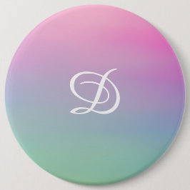 Chapa Redonda De 15 Cm Gradiente giratorio rosa simple inicial