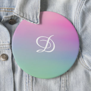 Chapa Redonda De 15 Cm Gradiente giratorio rosa simple inicial