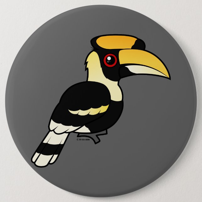Chapa Redonda De 15 Cm Gran Hornbill (Anverso)