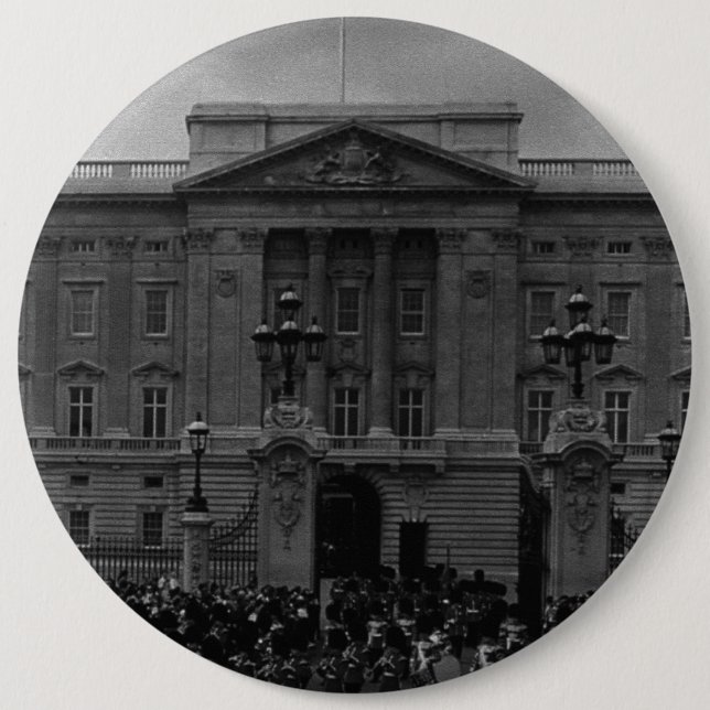 Chapa Redonda De 15 Cm Gran Inglaterra Londres Old Guard Buckingham Palac (Anverso)