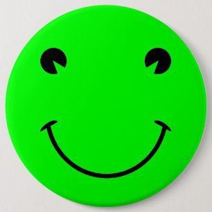 Chapa Redonda De 15 Cm Gran sonrisa de rana verde lima