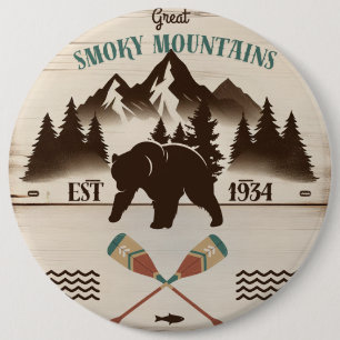 Chapa Redonda De 15 Cm Grandes montañas humeantes, oso TN