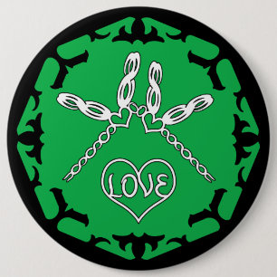 Chapa Redonda De 15 Cm Green Heart Chakra "Love" Dragonfly Design