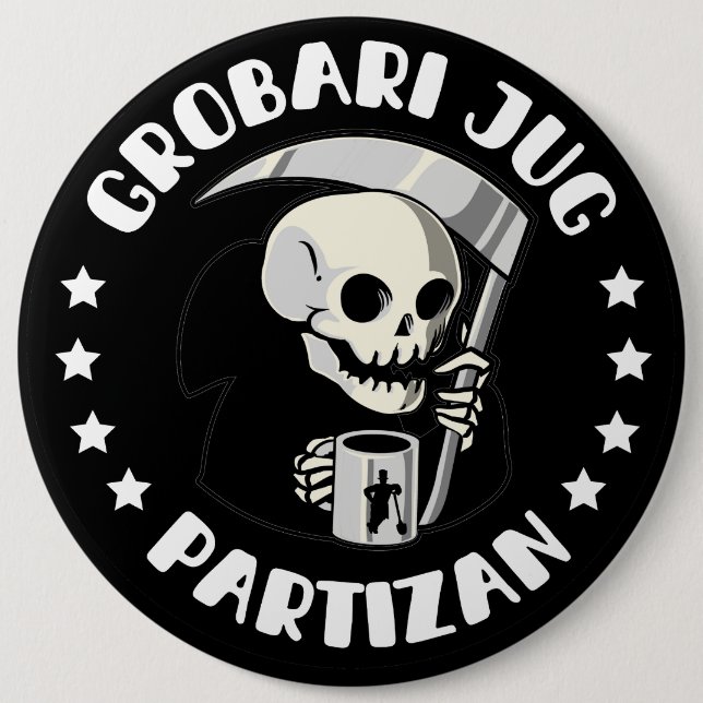 Chapa Redonda De 15 Cm Grobari Jug Partizan (Anverso)