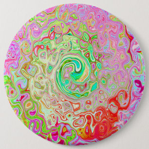 Chapa Redonda De 15 Cm Groovy Abstracto Retro Pastel Remolino Líquido Ver