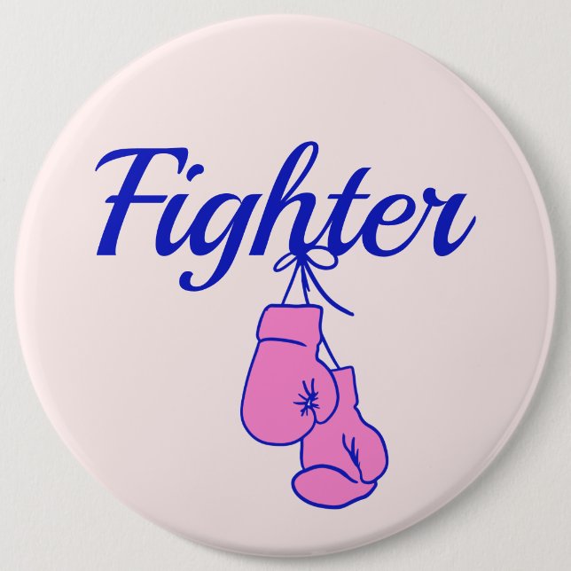 Chapa Redonda De 15 Cm Guantes de boxeo para combatir el cáncer de mama (Anverso)