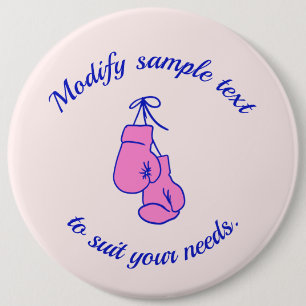 Chapa Redonda De 15 Cm Guantes de boxeo rosa