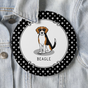 Chapa Redonda De 15 Cm Guay Beagle con gafas de sol (tricolor 3) Gracioso