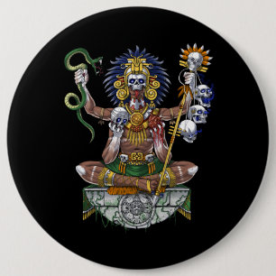 Chapa Redonda De 15 Cm Guerrero azteca chamán