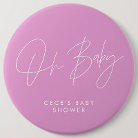 Guión para la ducha de bebé moderno de color rosa