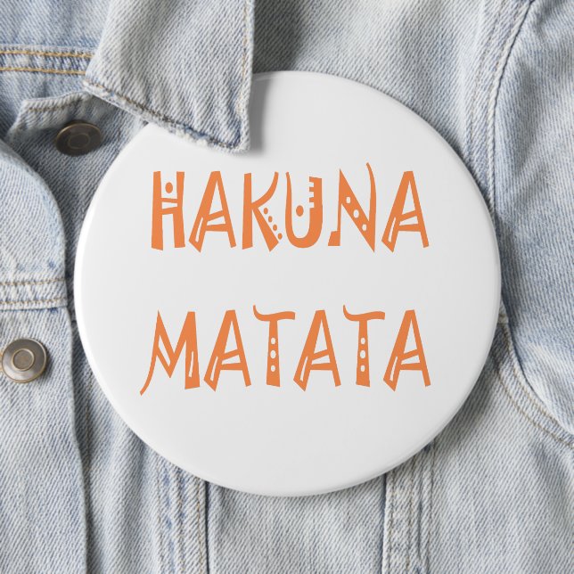 Chapa Redonda De 15 Cm Hakuna Matata - Arte de texto tribal africano (In situ)