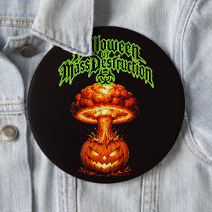 Chapa Redonda De 15 Cm Halloween de Destrucción Nuclear Jack-o'-Lant