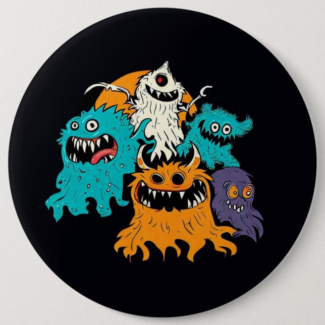 Chapa Redonda De 15 Cm Halloween/Monster/Octubre/Otoño (Anverso)