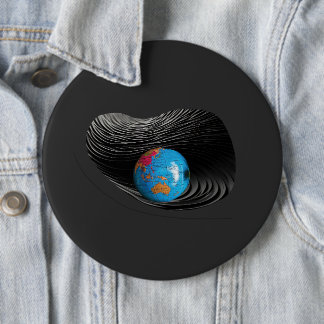 Chapa Redonda De 15 Cm Halloween Planeta Negro y Azul