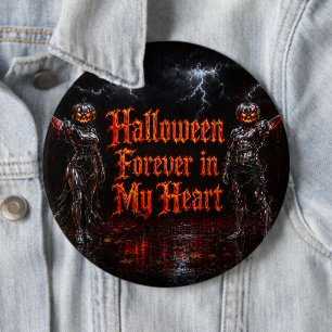Chapa Redonda De 15 Cm Halloween Por Siempre En Mi Corazón Calabaza Gótic
