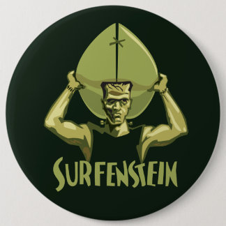 Chapa Redonda De 15 Cm Halloween que practica surf Frankenstein