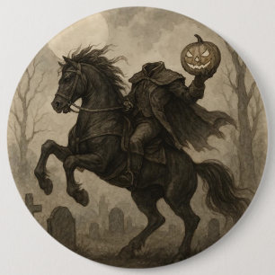Chapa Redonda De 15 Cm Halloween vintage/gótico de jinetes sin cabeza/oto