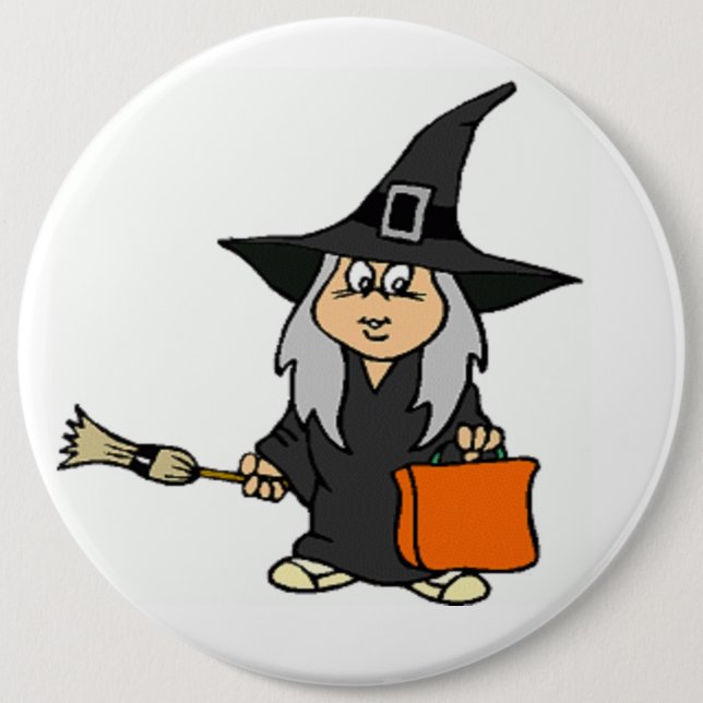 CHAPA REDONDA DE 15 CM HALLOWEEN WITCH (Anverso)