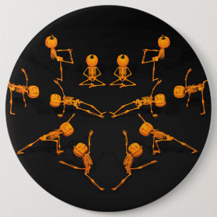 Chapa Redonda De 15 Cm Halloween Yoga Class