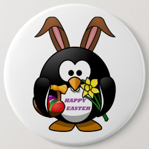 CHAPA REDONDA DE 15 CM "HAPPY EASTER" PENGUIN BUNNY
