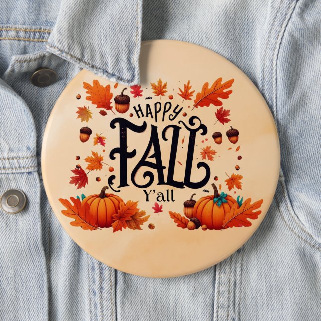 Chapa Redonda De 15 Cm Happy Fall Y'all (In situ)