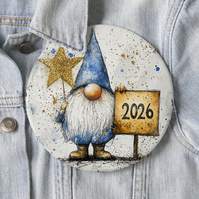 Chapa Redonda De 15 Cm Happy New Year, 2026, Celebration (In situ)