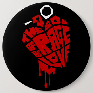 Chapa Redonda De 15 Cm Heart Grenade "Son of Rage and Love"