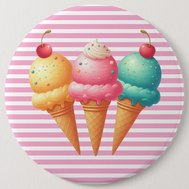 Chapa Redonda De 15 Cm Helado colorido (Anverso)