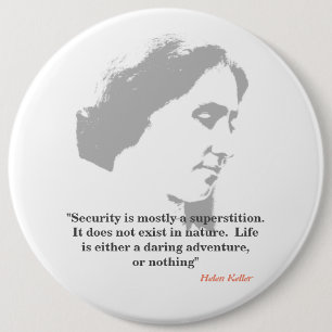 Chapa Redonda De 15 Cm Helen Keller Cita Sobre Seguridad