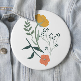 Chapa Redonda De 15 Cm Hermosa Floral Botánica