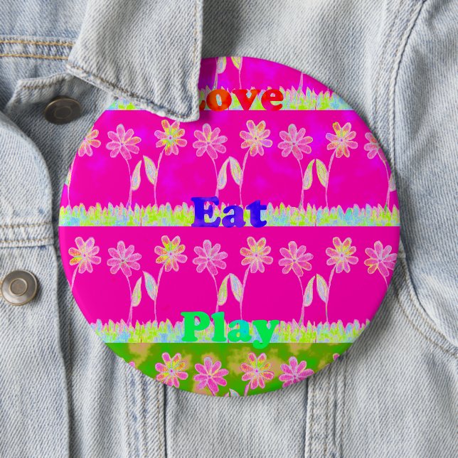 Chapa Redonda De 15 Cm Hermoso y colorido diseño de citas de texto Flora (In situ)