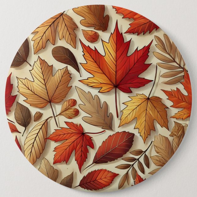 Chapa Redonda De 15 Cm hojas clásicas de otoño (Anverso)
