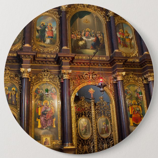 Chapa Redonda De 15 Cm Holy Trinity Greek Orthodox Church (Anverso)