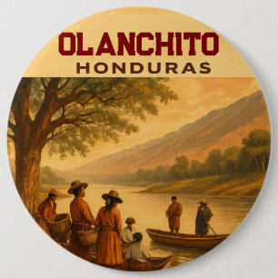 Chapa Redonda De 15 Cm Honduras Olanchito Retro poster