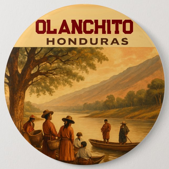 Chapa Redonda De 15 Cm  Honduras Olanchito Retro poster (Anverso)
