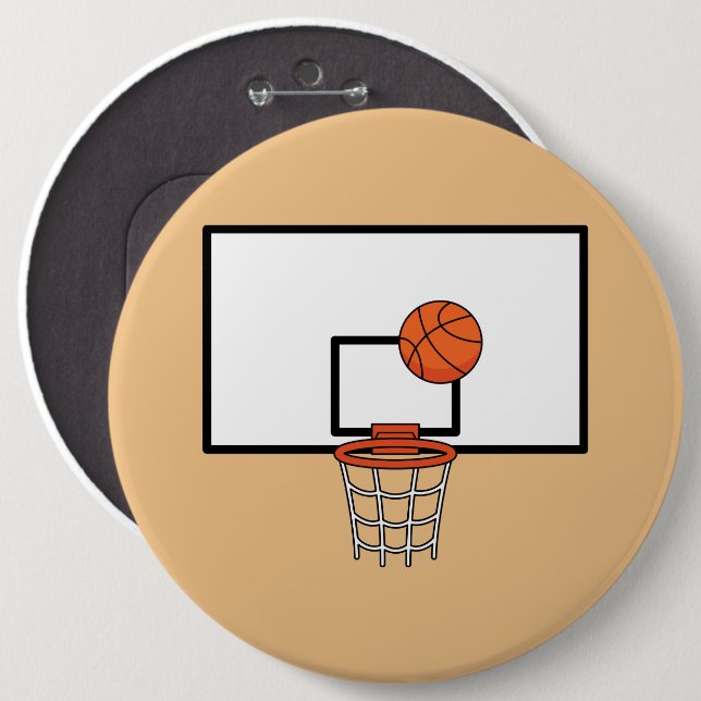Chapa Redonda De 15 Cm Hoop de baloncesto (Anverso y reverso)