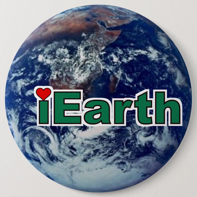 Chapa Redonda De 15 Cm I Love Earth Button (Anverso)